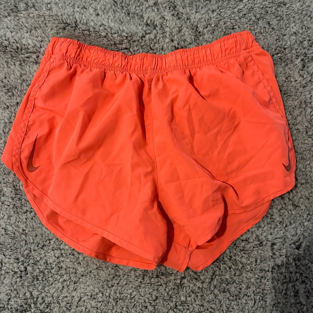 Nike Shorts Drifit Running Neon Orange With Lining Size Large